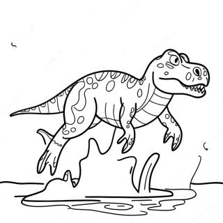 Baryonyx Swimming In Water Coloring Page 72535-59894