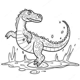 Baryonyx Swimming In Water Coloring Page 72535-59895