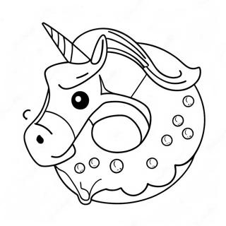 Unicorn Donut Coloring Pages