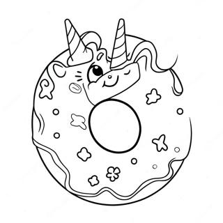 Sparkling Unicorn Donut Coloring Page 72545-59906