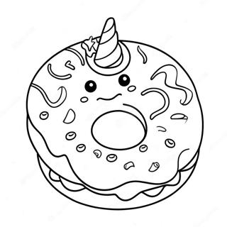 Sparkling Unicorn Donut Coloring Page 72545-59908