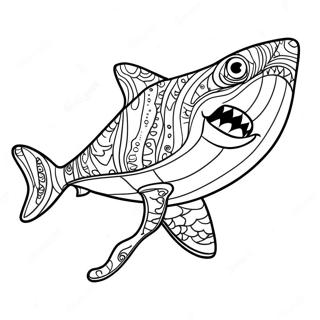 Colorful Shark Puppet Craft Coloring Page 72555-59919