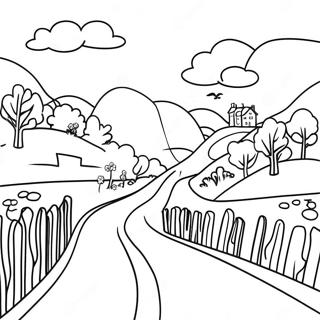 Blank Road Coloring Pages