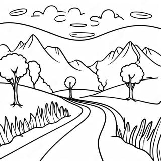 Winding Country Road Coloring Page 72575-59931