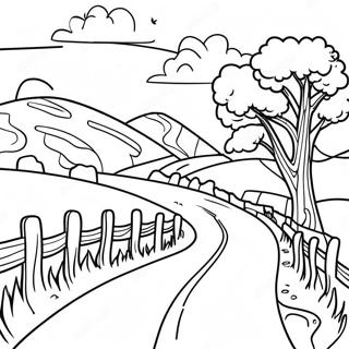 Winding Country Road Coloring Page 72575-59932