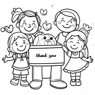 Grateful Kids Saying Thank You Coloring Page 72605-59966