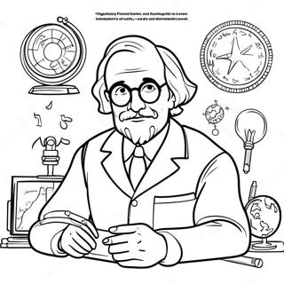 Famous Inventor With Inventions Coloring Page 72635-59978