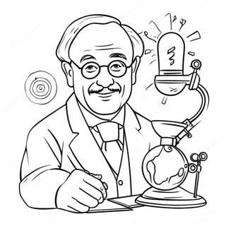 Famous Inventor With Inventions Coloring Page 72635-59979