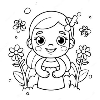 Cute Alexa With Flowers Coloring Page 72645-59989