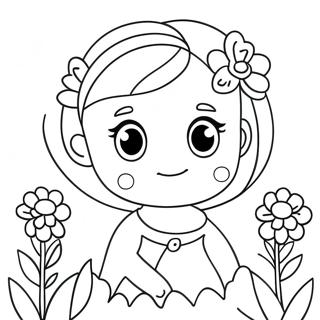 Cute Alexa With Flowers Coloring Page 72645-59990