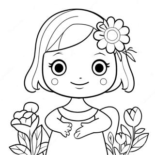 Cute Alexa With Flowers Coloring Page 72645-59991