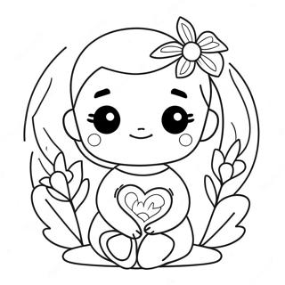 Cute Alexa With Flowers Coloring Page 72645-59992