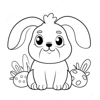 Cute Easter Dog With Bunny Ears Coloring Page 72665-60005