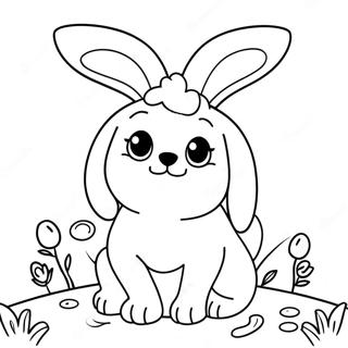 Cute Easter Dog With Bunny Ears Coloring Page 72665-60006