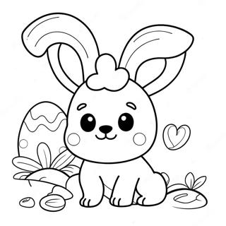 Cute Easter Dog With Bunny Ears Coloring Page 72665-60008