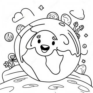 Colorful Earth With Happy Animals Coloring Page 72705-60031