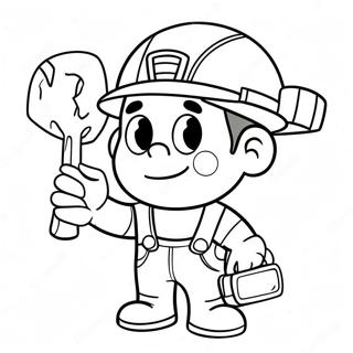 Cute Miner Cartoon Coloring Page 72725-60054