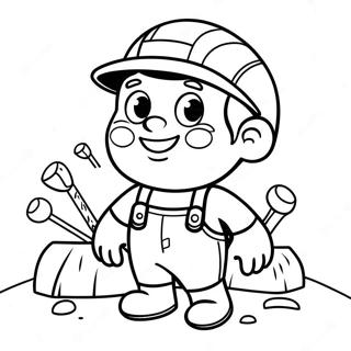 Cute Miner Cartoon Coloring Page 72725-60055