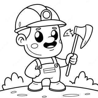 Cute Miner Cartoon Coloring Page 72725-60056