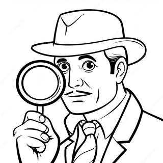 Detective With Magnifying Glass Coloring Page 72755-60071