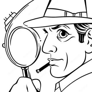 Detective With Magnifying Glass Coloring Page 72755-60072