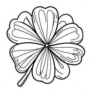 Lucky Four Leaf Clover Coloring Page 7275-5917