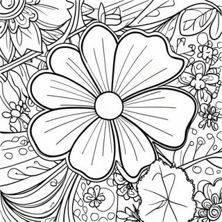 Lucky Four Leaf Clover Coloring Page 7275-5918