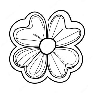 Lucky Four Leaf Clover Coloring Page 7275-5919