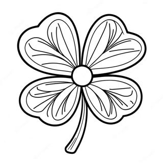 Lucky Four Leaf Clover Coloring Page 7275-5920