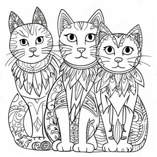 Colorful Cats By Laurel Burch Coloring Page 72785-60101