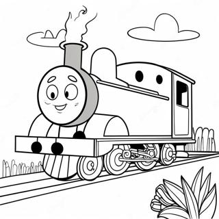 Emily The Engine With Colorful Flowers Coloring Page 72845-60152