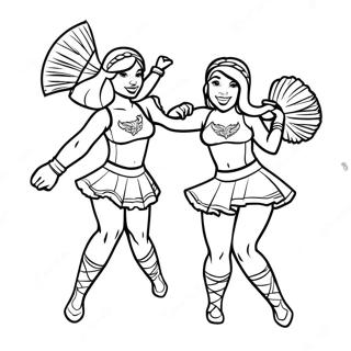 Vikings Cheerleaders In Action Coloring Page 7285-5925