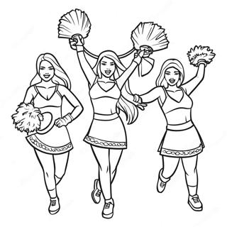 Vikings Cheerleaders In Action Coloring Page 7285-5926