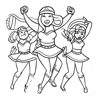 Vikings Cheerleaders In Action Coloring Page 7285-5927