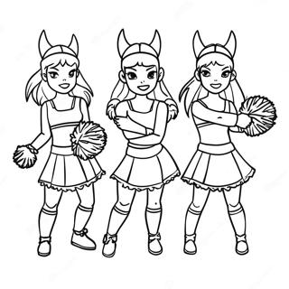 Vikings Cheerleaders In Action Coloring Page 7285-5928