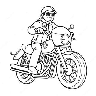 Chase Riding His Motorcycle Coloring Page 72885-60182