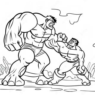 Hulk Vs Abomination Epic Battle Coloring Page 72924-60223