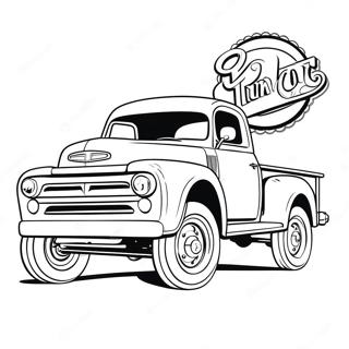 Vintage Pickup Truck Coloring Page 72935-60220