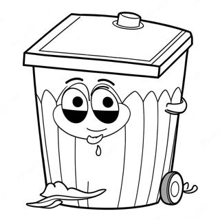 Funny Trash Can With Eyes Coloring Page 72945-60233