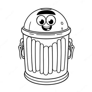 Funny Trash Can With Eyes Coloring Page 72945-60234