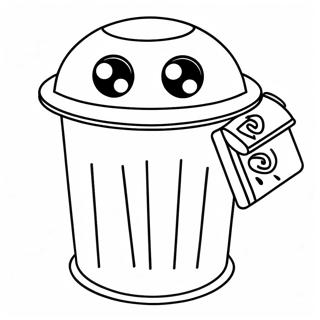 Funny Trash Can With Eyes Coloring Page 72945-60235