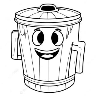 Funny Trash Can With Eyes Coloring Page 72945-60236