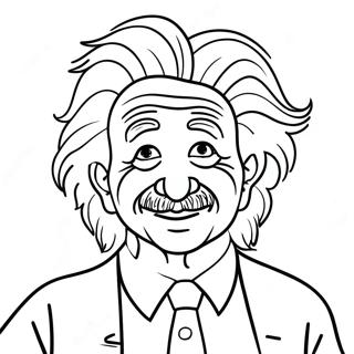 Funny Albert Einstein With Wild Hair Coloring Page 72975-60261