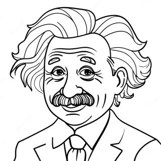 Funny Albert Einstein With Wild Hair Coloring Page 72975-60263