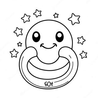 Cute Pacifier With Stars Coloring Page 73015-60285