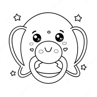 Cute Pacifier With Stars Coloring Page 73015-60286