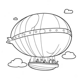 Colorful Blimp Floating In The Sky Coloring Page 73025-60290