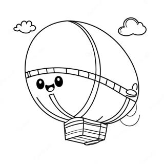 Colorful Blimp Floating In The Sky Coloring Page 73025-60291