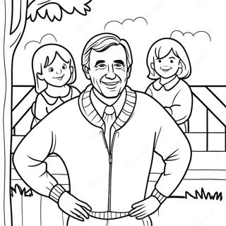 Mr Rogers With Friendly Neighbors Coloring Page 73055-60319