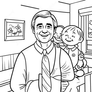 Mr Rogers With Friendly Neighbors Coloring Page 73055-60320